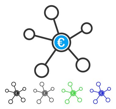 Euro ağ düz simgesi