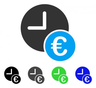 Euro yinelenen ödemeler düz simgesi