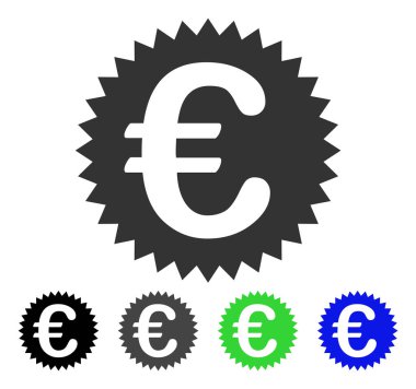 Euro garanti damga düz simgesi