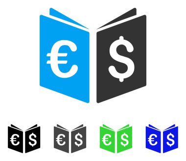 Para birimi kitap düz simgesi