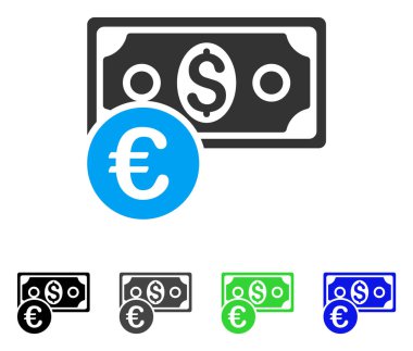 Para birimi para düz simgesi