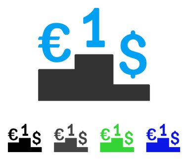 Para birimi rekabet düz simgesi
