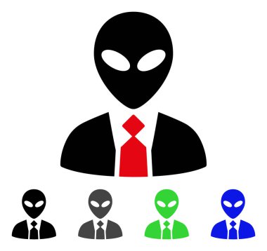 Uzaylı patron düz simgesi