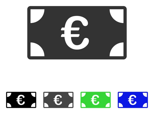 Euro bankovky ploché ikony — Stockový vektor