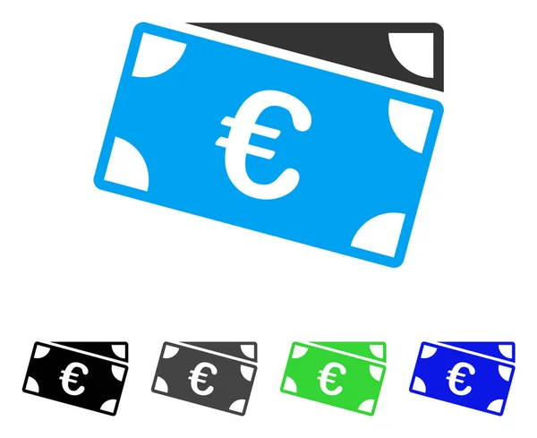 Euro Billetes Icono plano — Vector de stock