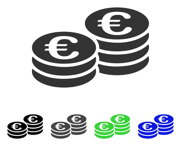 Монети євро плоских значок — стоковий вектор