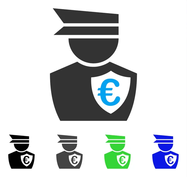 Euro Commissaire Flat Icon — Image vectorielle
