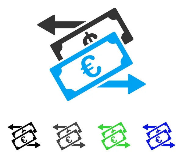 Euro Monnaie Icône plate — Image vectorielle