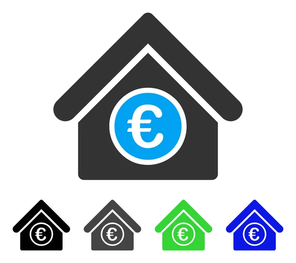 Euron finansiella Center Flat ikonen — Stock vektor