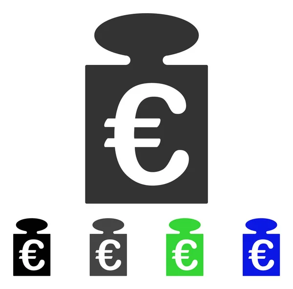 Euro Peso Icono plano — Archivo Imágenes Vectoriales