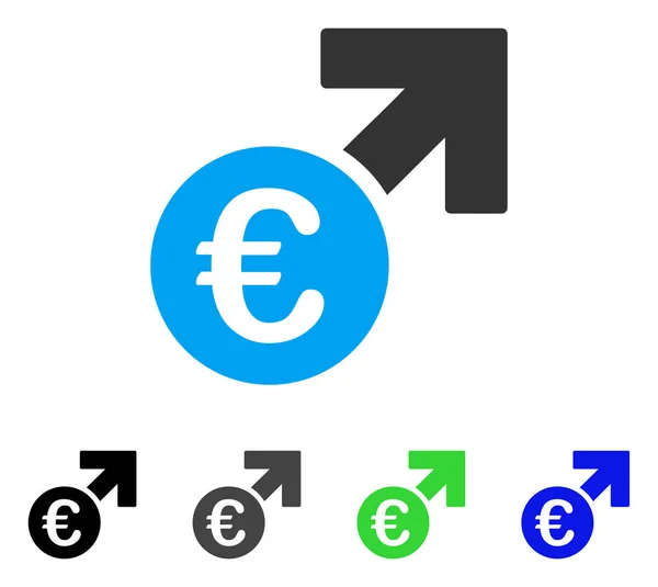 Euro groei platte pictogram — Stockvector