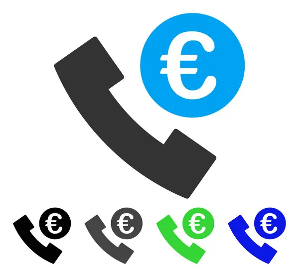 Euro Phone Order Flat Icon — Stock Vector