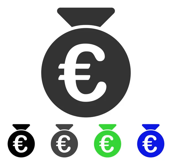 Euro bolsa de dinero Icono plano — Archivo Imágenes Vectoriales