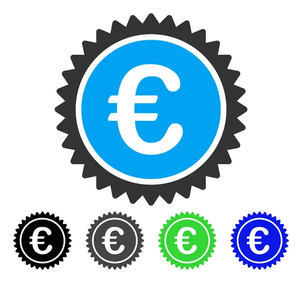 European Quality Stamp Flat Icon — Stock Vector