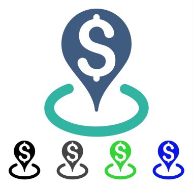 İş coğrafi hedefleme düz simgesi