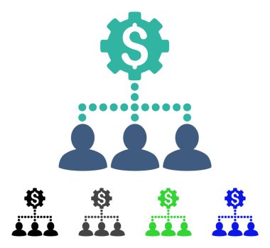 Endüstriyel banka müşteri ilişkileri simgesi düz