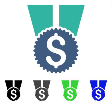 Para ödülü düz simgesi