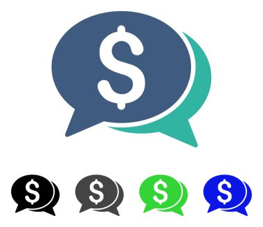 Para sohbet düz simgesi