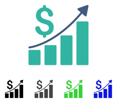 Satış büyüme grafik düz simgesi