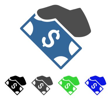 Nakit ödeme el düz simgesi