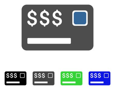 Kredi kartı düz simgesi
