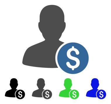 Yatırımcı düz simgesi