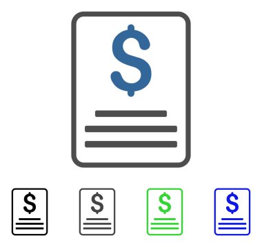 Fatura bütçe düz simgesi