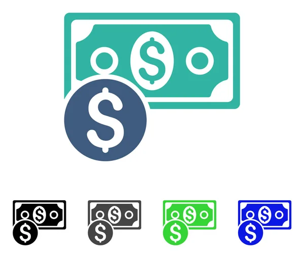 Dólar efectivo icono plano — Archivo Imágenes Vectoriales