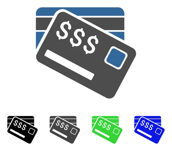Tarjetas de crédito icono plano — Archivo Imágenes Vectoriales