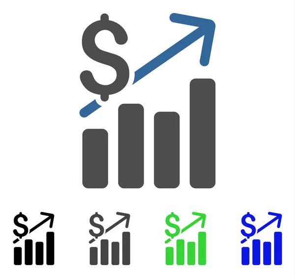 Gráfico financiero Icono plano — Vector de stock