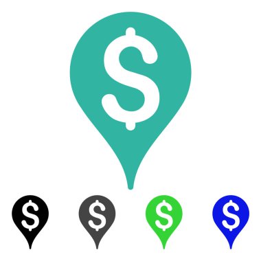 Banka harita işaretleyici düz simgesi