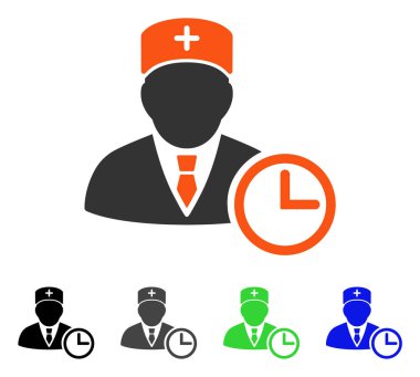 Doktor saat düz simgesi
