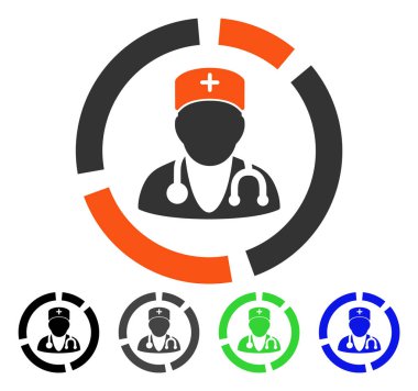 Doktor diyagramı düz simgesi