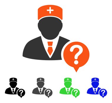 Doktor durumu düz simgesi