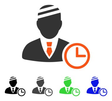 Adam hasta saat düz simgesi