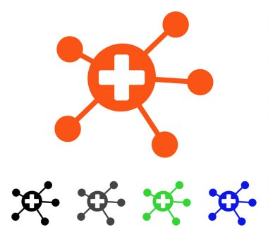 Tıbbi Linkler düz simgesi