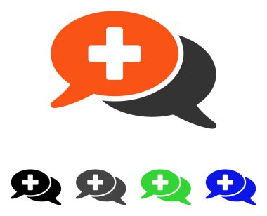 Tıbbi sohbet düz simgesi