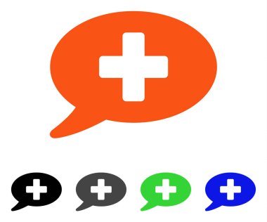 Tıbbi ileti düz simgesi