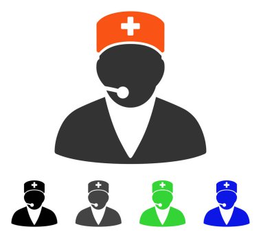 Tıbbi operatör düz simgesi