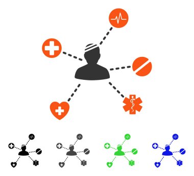Tıbbi hasta ilişkileri düz simgesi