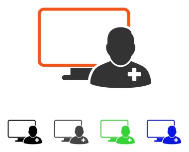 Online doktor düz simgesi