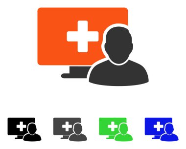 Online tıp düz simgesi