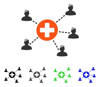 Hasta tıbbi ağ düz simgesi