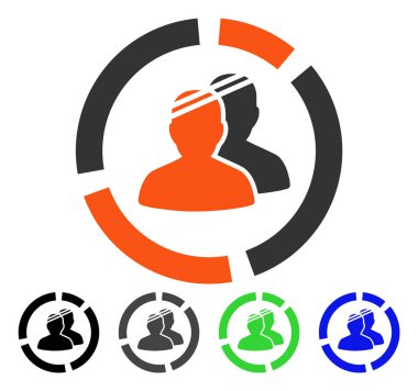 Hastalar diyagramı düz simgesi