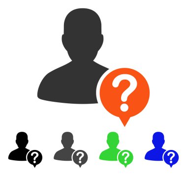 Kullanıcı durum düz simgesi