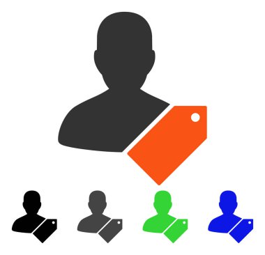 Kullanıcı etiketi düz simgesi