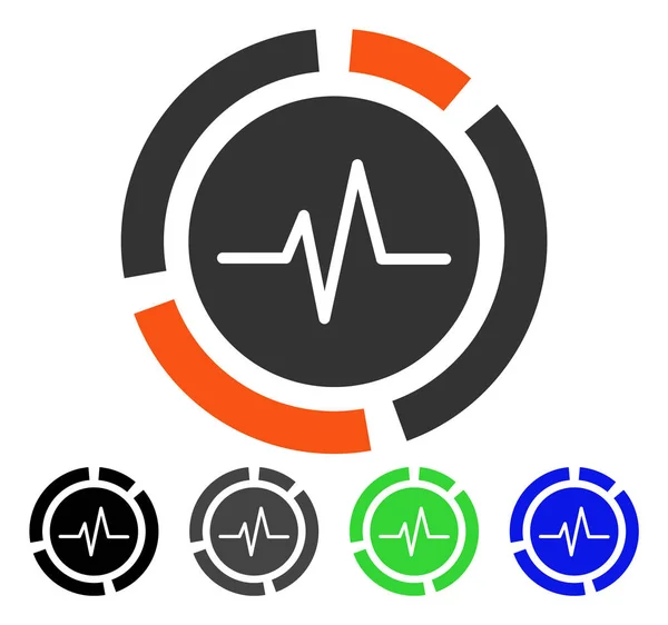 Pulsdiagramm flaches Symbol — Stockvektor