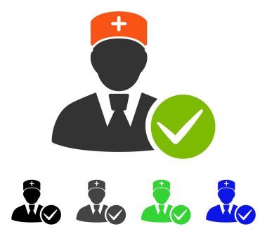 Doktor düz simgesi kabul