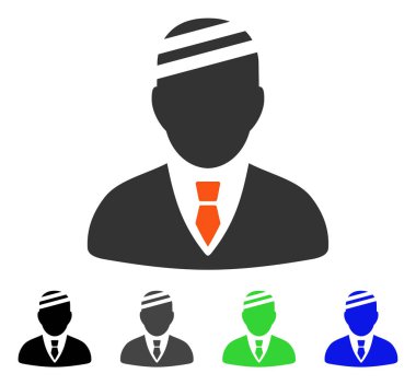 Adam hasta düz simgesi