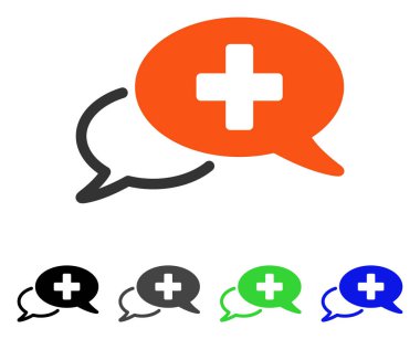 Tıbbi sohbet düz simgesi